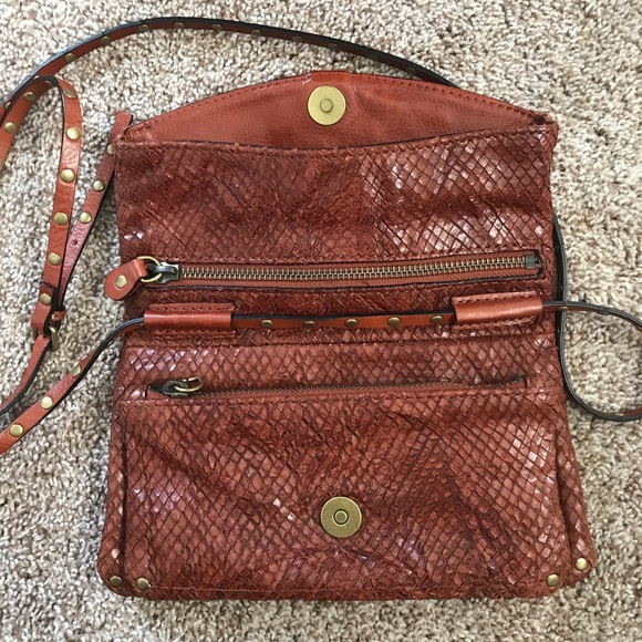 Frye Crossbody Studded Strap Bag Leather Brown - Picture 2 of 5